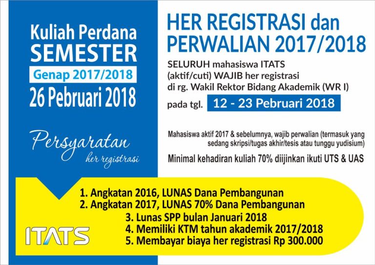 Jadwal Her-Registrasi Dan Perwalian Tahun Ajaran 2017/2018