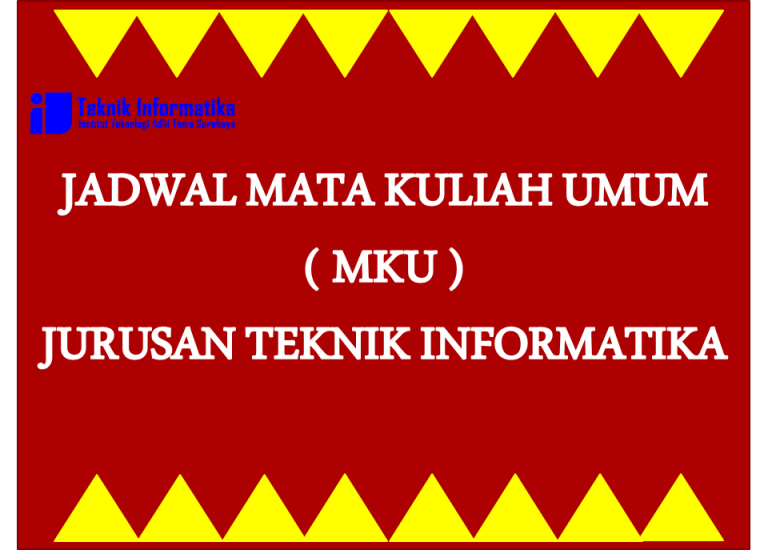 JADWAL KULIAH MKU