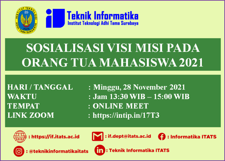 SOSIALISASI VISI MISI PADA ORANG TUA MAHASISWA – GASAL 2021