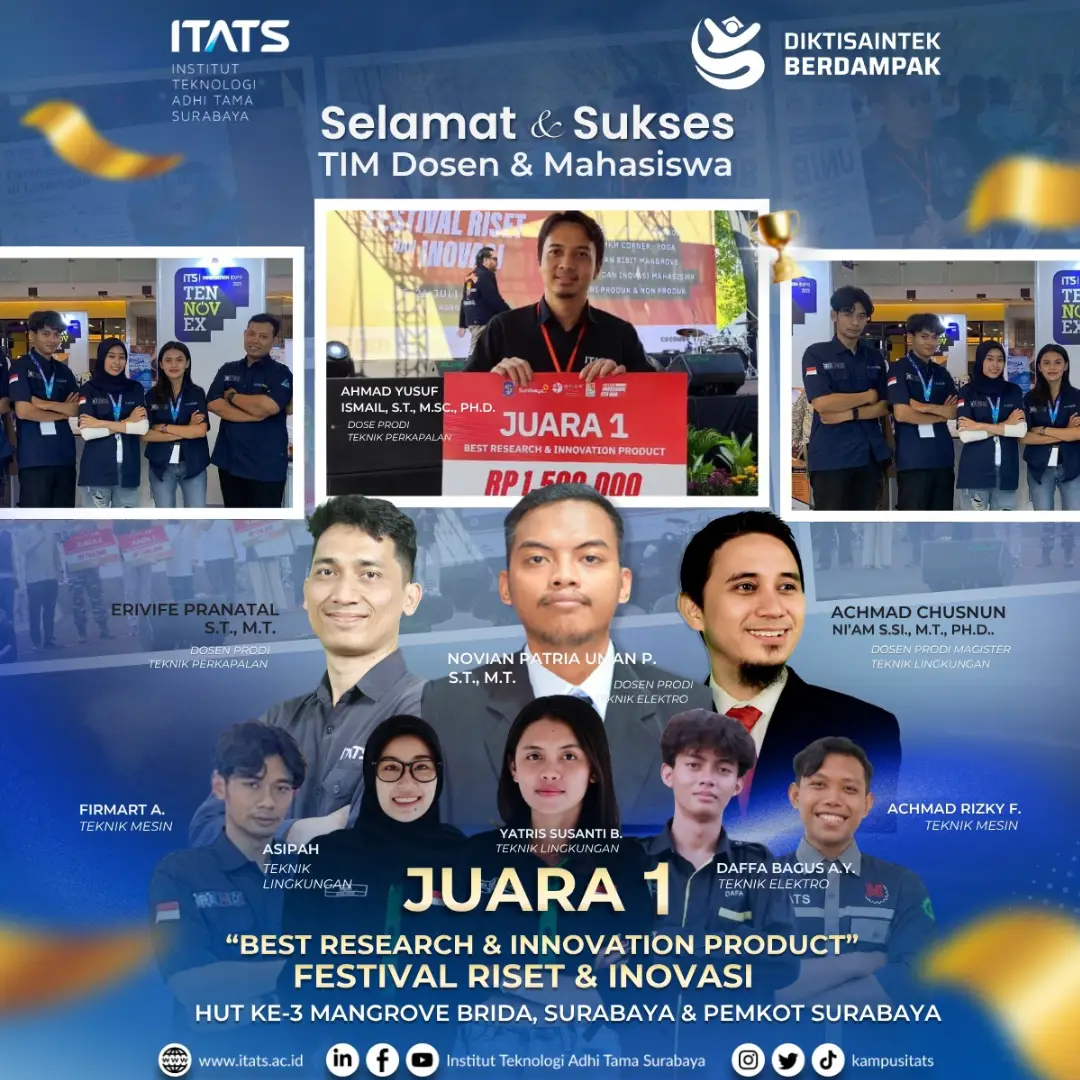 🏆 PRESTASI MEMBANGGAKAN KEMBALI DITOREHKAN OLEH CIVITAS AKADEMIKA ITATS! 🎉Selamat kepada tim