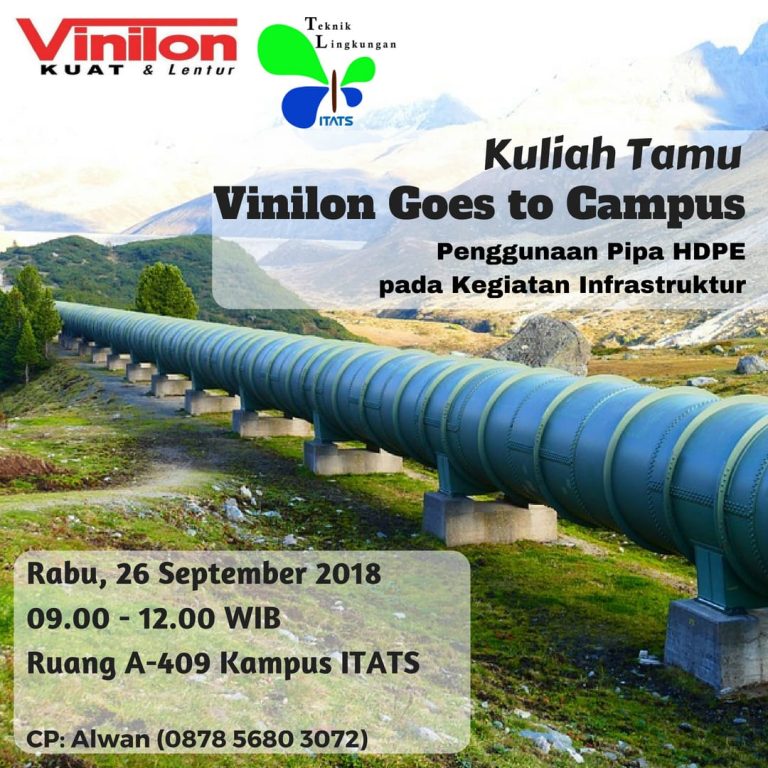 Agenda Kuliah Tamu Teknik Lingkungan : Mengenal Pipa HDPE bersama Vinilon