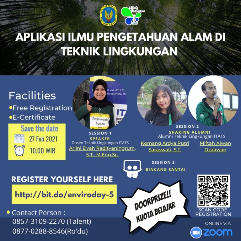 Webinar Enviro Day 5 : Aplikasi ilmu pengetahuan alam di bidang Teknik Lingkungan