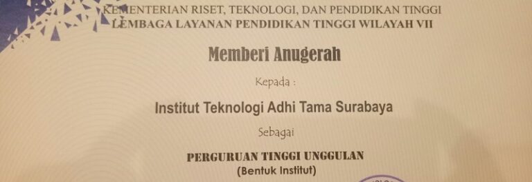 Selamat dan Sukses kepada ITATS atas Anugerah Perguruan Tinggi Unggulan Tahun 2018