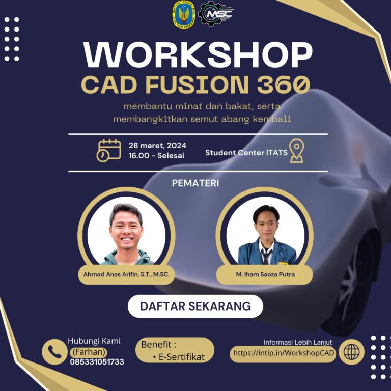 Workshop CAD Fusion 360 Bulan Maret 2024