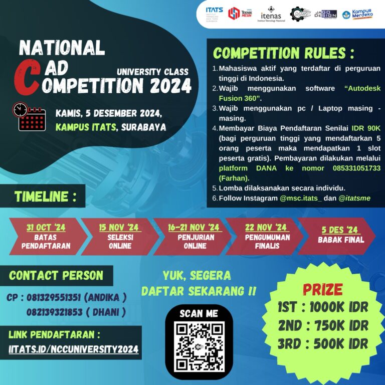 Pembukaan Pendaftaran National CAD Competition 2024