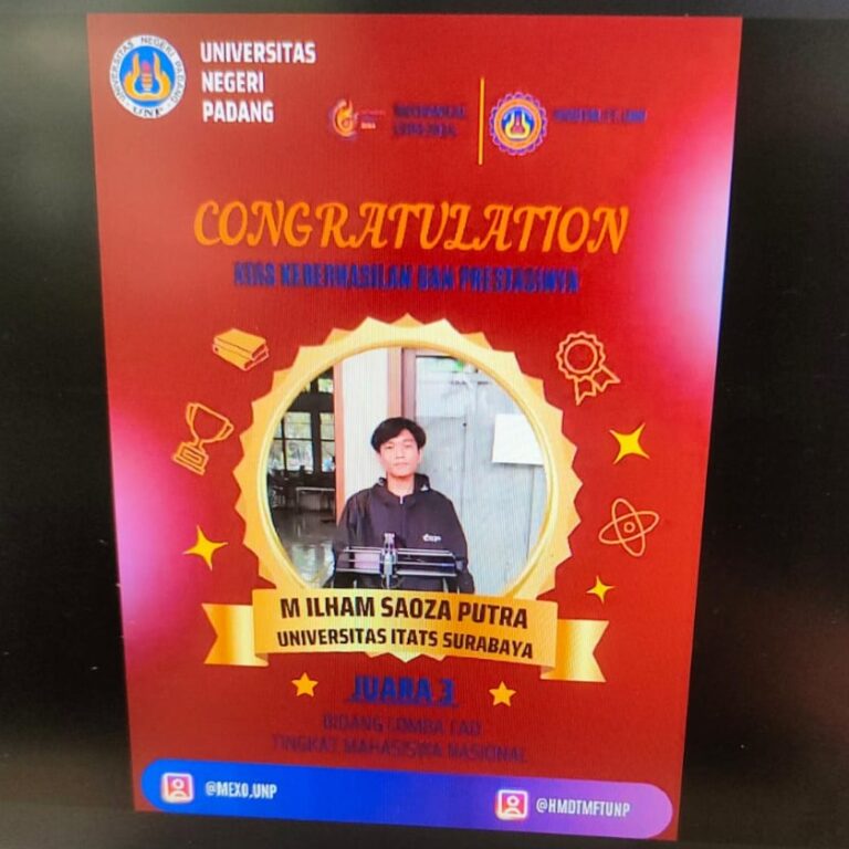 Selamat atas Prestasi dalam CAD Competition Mechanical Expo UNP 2024