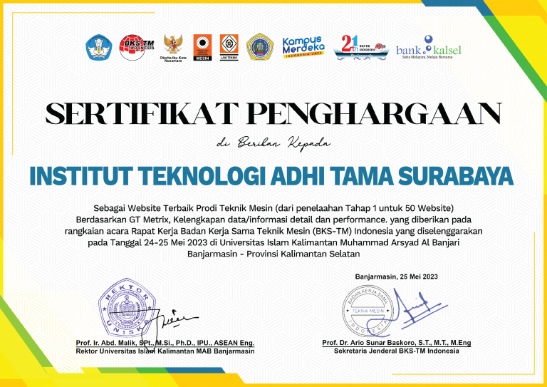 Website Teknik Mesin ITATS Raih Penghargaan Website Terbaik dalam Rapat Kerja BKS-TM Indonesia